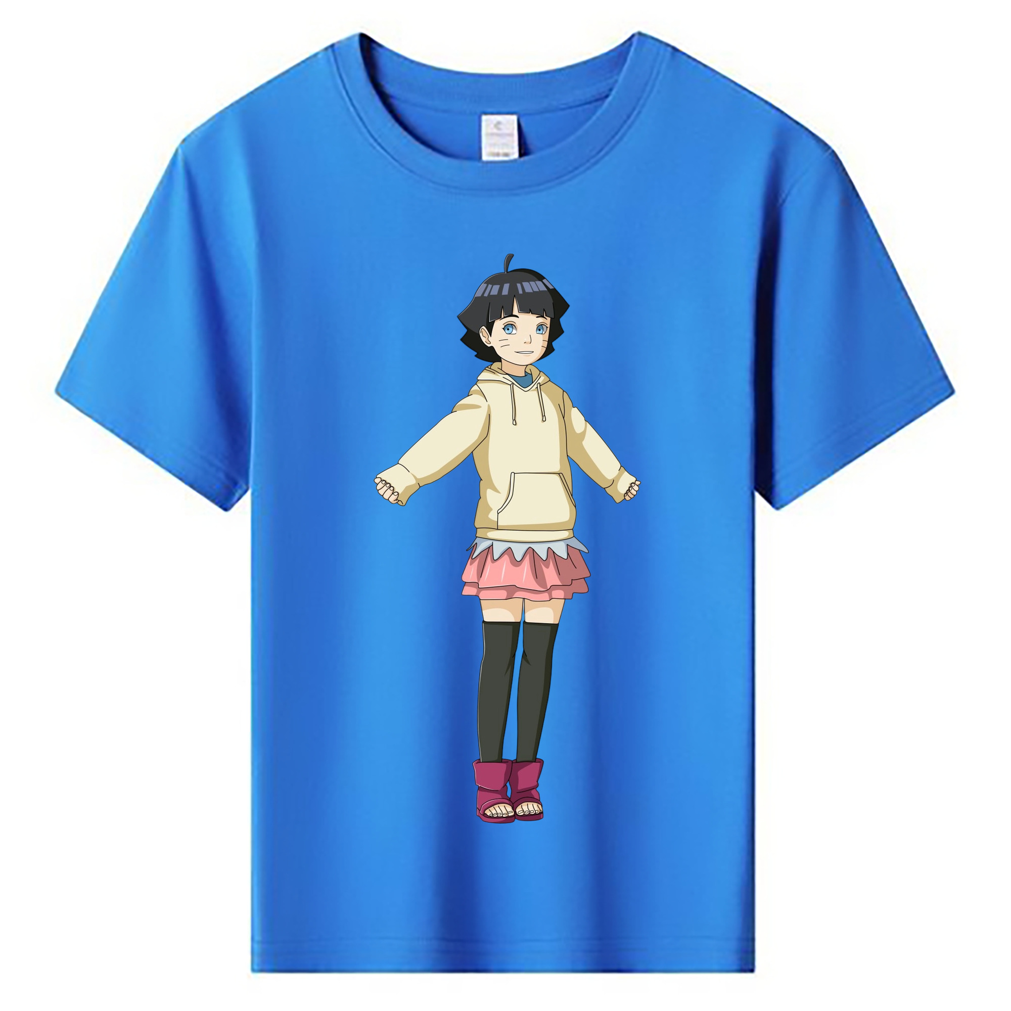 （画像用） NARUTO -ナルト- うずまき ヒマワリ Uzumaki Himawari 綿100％キッズTシャツ（フロントプリント）